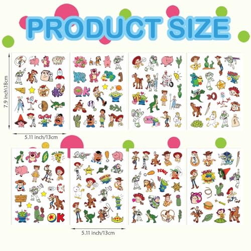 HUXICUI Toy Inspired Sticker Set A – 32 Sheets, 7x5in, Scrapbooking & Party Favors