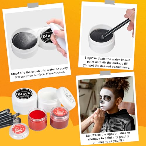 Clown Makeup Kit - 13 Piece Oil-Based Face Paint Set