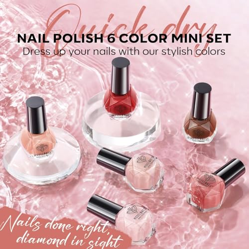 Modelones Quick Dry Nail Polish Set, 6 Colors Jelly Nude