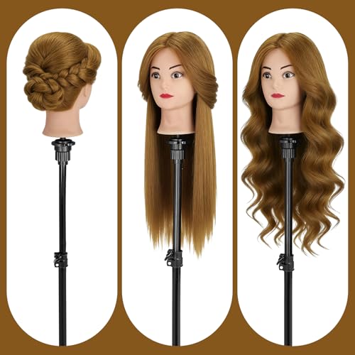 26" Real Hair Mannequin Head for Hairdressing Training