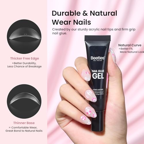 Beetles Gel Nail Kit Short Almond with Dehydrator & Primer - B-Almond S 576pcs