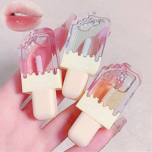 Clear Shimmer Lip Gloss Set - 3Pc Hydrating Lip Oil Kit
