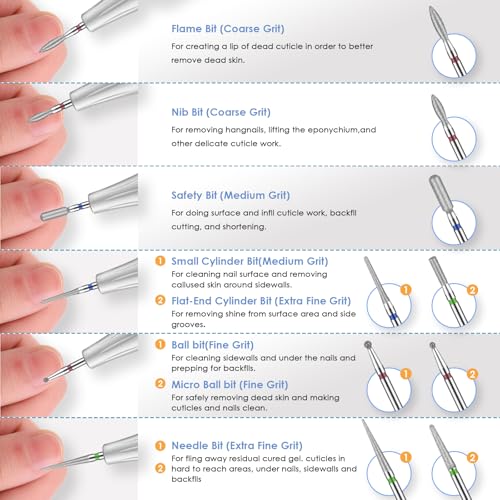 22-Piece Nail Drill Bits Set - Professional Ceramic & Diamond Tools for Manicure & Pedicure