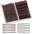 Brown Hair Bobby Pins Set - 100 Pieces for Women, U-Shaped & Bun Pins, 2 Inch