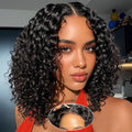 UCUVIC Curly Bob Wig 5x5 Glueless Human Hair 12 Inch