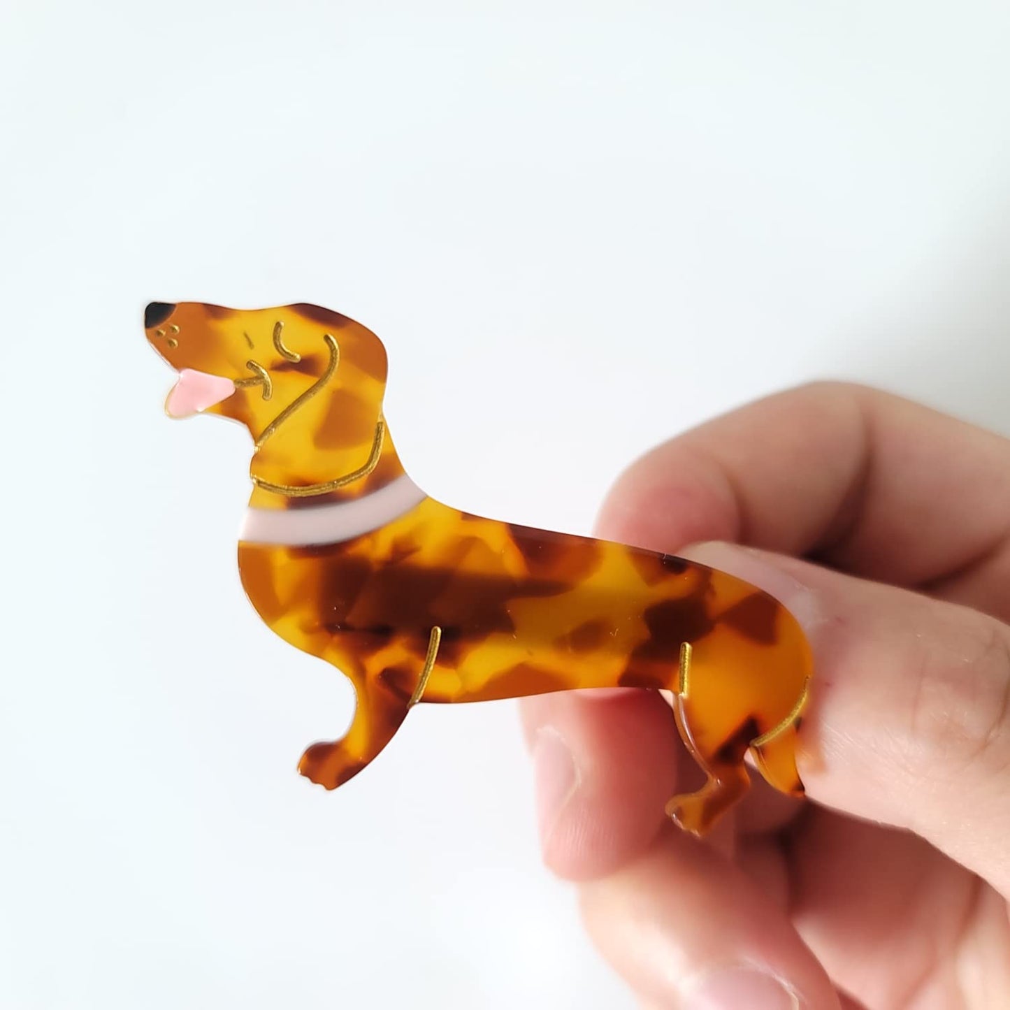 Dachshund Dog Hair Clips,Cellulose Acetate Hair Clips,Small Hair Clips for Girl,Pack of 2