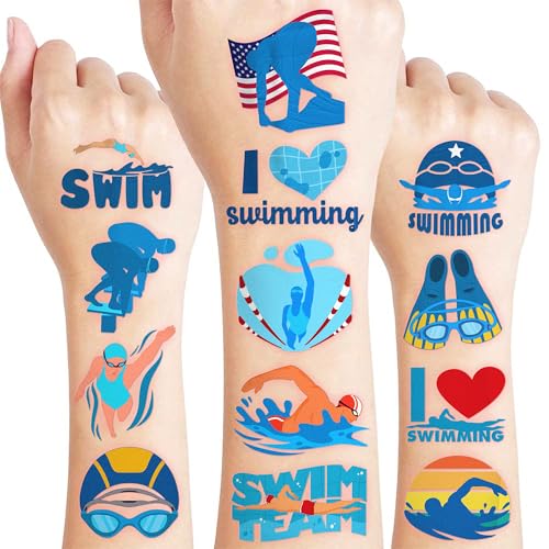 96 Swimming Temporary Tattoos for Kids Party