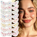 8 Sheet Temporary Face Tattoo Stickers with Glitter Freckles