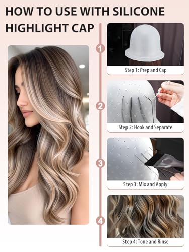Hair Highlight Kit 12-Piece with Silicone Cap & Tools