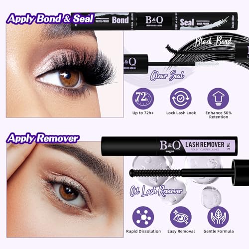 B&Q Fluffy Lash Clusters Kit 200D Mixed Volume Lash Clusters 10-18mm Individual Lashes Kit Salon-style Dramatic Thick eyelash extension 280pcs Suitable for Beginners Makeup at Home(KIT-200D)