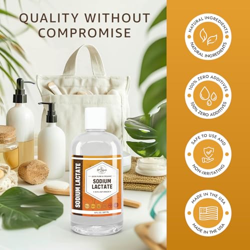 Sodium Lactate (16 oz) for Soap Making & Lotions, Premium Sodium Lactate Liquid, 60% Concentration, Cosmetic Grade, Moisturize Anti-Aging, Makes Soap Harder | 16 FL OZ