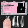 Beetles Gel Nail Tips A-Square Short 576pcs Pre-Shaped Etch-X, Clear, 12 Sizes
