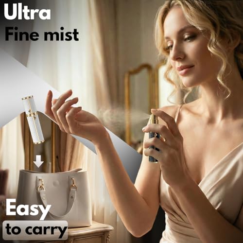 EZEJIAO 2-Pack 5ml Refillable Travel Perfume Atomizer - Leak-Proof & TSA Approved
