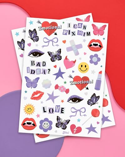xo, Fetti Purple Butterfly Temporary Tattoos - 64 Designs