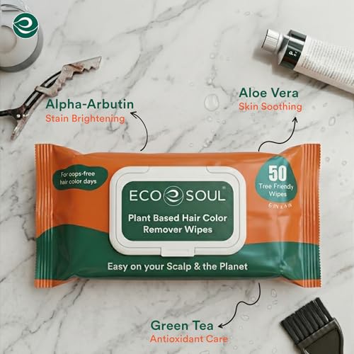ECO SOUL Hair Color Remover Wipes - 50 Count Plant-Based