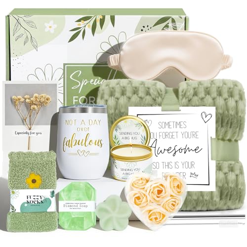 Birthday Gifts for Women, Self Care Gift Get Well Soon Gifts Basket for Women, Flower Relaxing Spa Gift Basket Bath Set,Unique Luxury Self Care Box Gift for Mom Her Wife Sister Girlfriend, Girl Friend