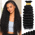 BIZVUS 14-Inch Curly Human Hair for Boho Braids - 3 Bundles
