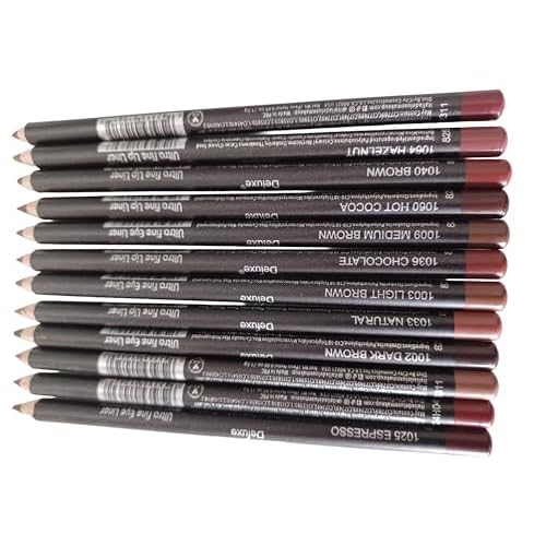 12pc Ultra Fine Lip &Eye Liner Brown Set