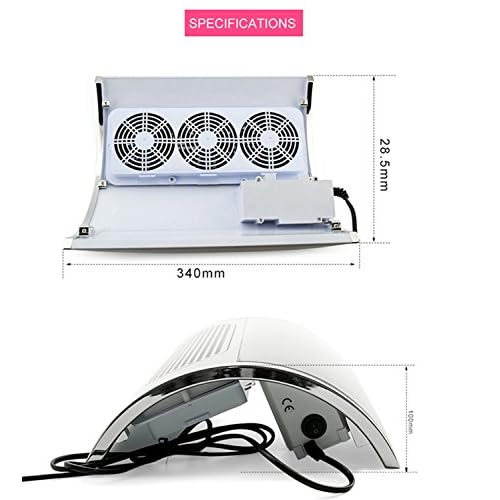 Nail Dust Collector Suction Extractor - Powerful Vacuum Cleaner with 3 Fans & 2 Dust Collection Bags for Acrylic Nail Salon