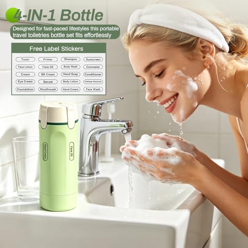 CLRDZN 4-in-1 Travel Dispenser Bottle Set - 30ML Leakproof Toiletry Containers