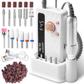 Professional Nail Drill Kit with 45000RPM Motor, 13 Bits & 56 Sanding Bands, Rechargeable & Portable for Acrylic Gel Nails
