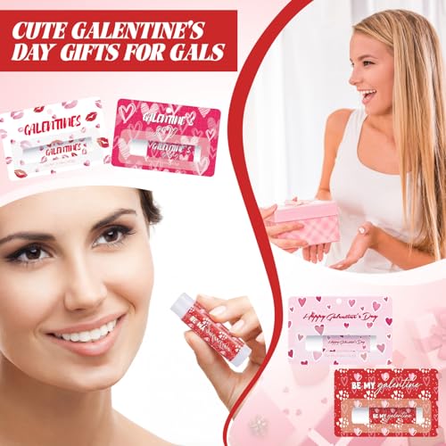 Loopeer 12 Pack Galentine's Day Lip Balms Gifts Bulk for Women Cute Pink Heart Lip Balm Travel Size Valentine's Day Party Favors Lips Moisturizer Care Small Gifts Ideas for Friends Office Ladies