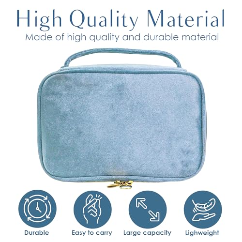 KOPY Velvet Makeup Bag - Large Travel Organizer with Handle