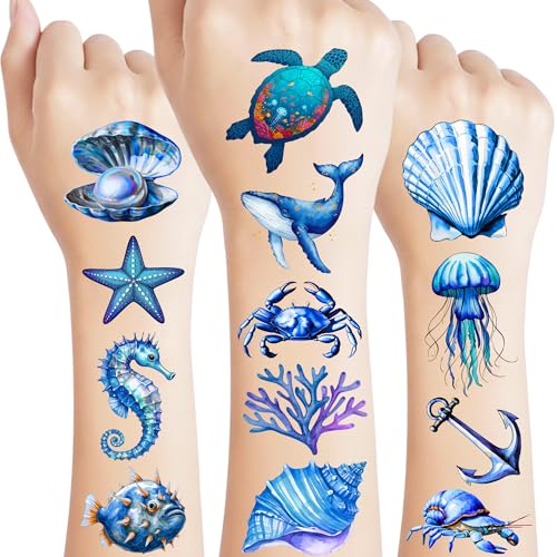 Ocean Temporary Tattoos for Kids - Under The Sea Party Favors