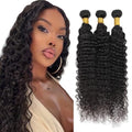 28 30 32 inch #1B Deep Wave Bundles Human Hair Curly Loose Bundle