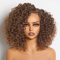 GORGIUS 12-Inch Shaggy Curly Wave Bob Wig - Glueless HD Lace