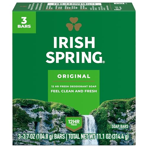 Irish Spring Bar Soap for Men, Original Clean, 3.7 oz, 24-Pack