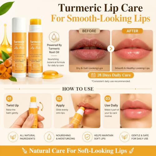 MUREND Turmeric Lip Balm - Dark Lip Treatment & Moisturizer (2PCS)