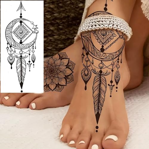 12 Sheets Butterfly Flower Temporary Tattoos for Women