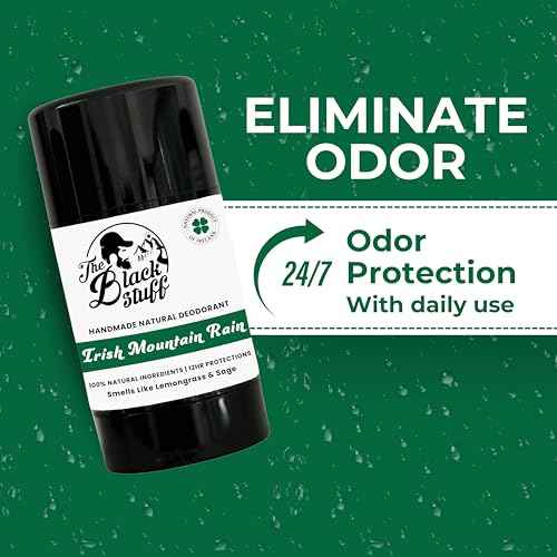 The Black Stuff Natural Deodorant with Cocoa Butter & Lemon - Aluminum Free for Men, Long-Lasting Freshness, Irish Mountain Rain & Citrus Cedarwood Blast (Pack of 2)