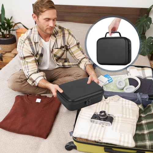 MOSLA Hard Barber Accessories Case for Hair Clippers, Mens Hair Cutting Barber Supplies Holder, Trimmer Organizer Storage Bag for Hair Cutting, Guard Grooming Kit (PU Black)