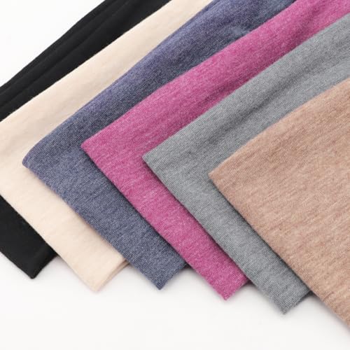 DRESHOW 6-Pack Adjustable Knot Headbands for Women – Beiges, Apricot, Prussian Blue, Grey, Begonia Red, Black (Non-Slip, Workout)