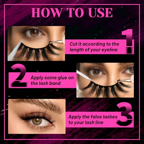 Veleasha 5D Faux Mink Lashes - 7 Pairs Fluffy Wispy False Eyelashes