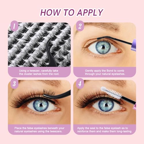 140PCS Lash Clusters Eyelash Extensions Kit 9-15mm D Curl