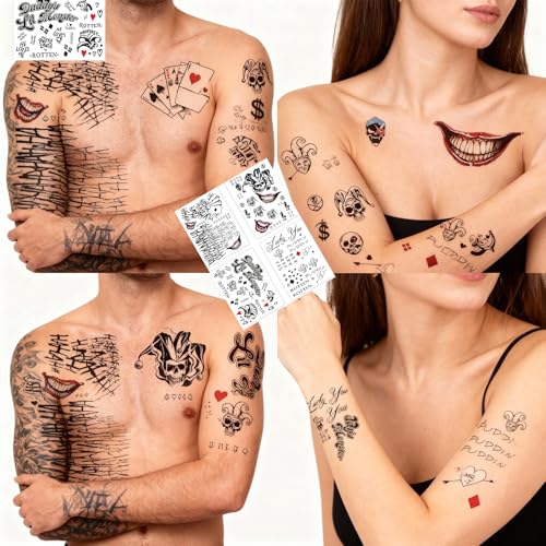 Large Temporary Tattoo Sheets - Halloween Costume Designs
