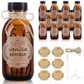 12 Pack 4 oz Amber Glass Bottles for Homemade Extracts & Oils