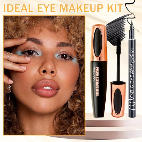 6-Piece Mascara & Eyeliner Set - Waterproof Long Lasting