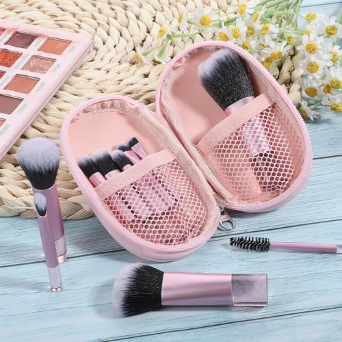 10-Piece Mini Makeup Brush Set with Pouch Pink