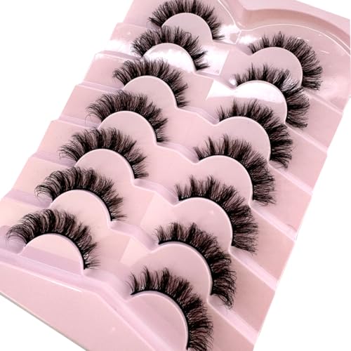 7 Pairs Faux Mink False Eyelashes Wispy Natural Look