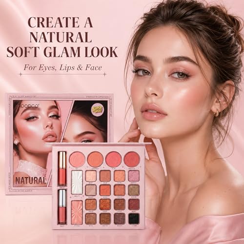 All-in-One Makeup Palette with Nude Pink Brown Shades