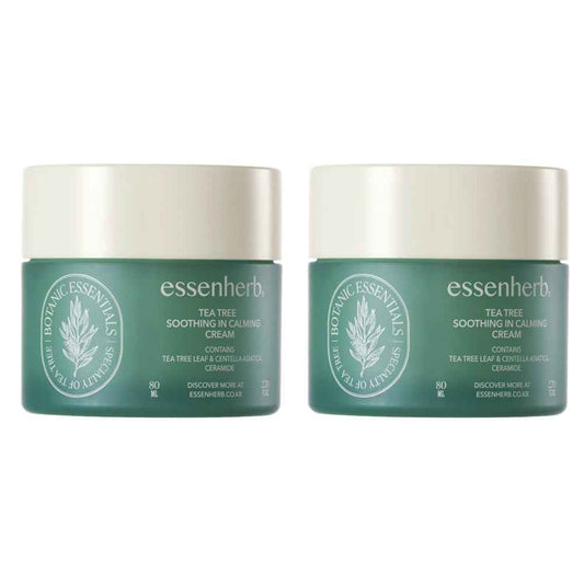 ESSENHERB Tea Tree Soothing In Calming Cream | Tea Tree Moisturizer | Calming Cream for Dry, Sensitive, All Skin Types, Korean Skincare (2.70oz * 2Pack)