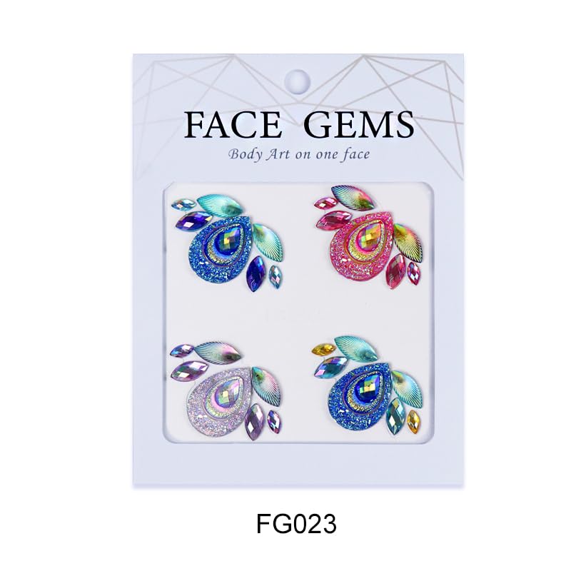 Reusable Face Jewels Stickers - Rhinestone Gems for Makeup
