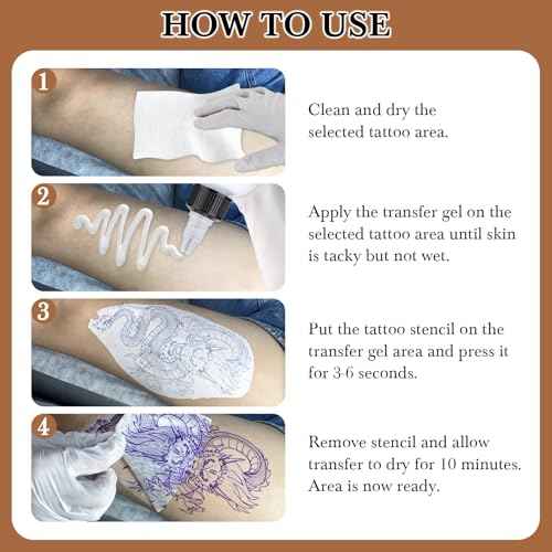 2PCS Tattoo Stencil Transfer Gel Solution, 8oz Tattoo Transfer Gel for Stickers Paper, Stencil Magic Cream for Tattoo Artists & Beginners, Temporary Supplies