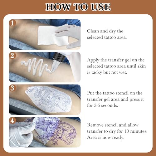 Pjordo Tattoo Stencil Transfer Gel, 8oz (2-Pack)