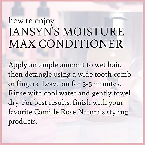 Camille Rose Conditioner, Jansyn¡¯s Moisture Max ? Detangler, Deep Conditioner for Dry, Damaged Hair, Frizz Control, 8 Oz