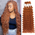 Gopukso 20 Inch Ginger Human Braiding Hair for Boho Braids - 100g 4 Bundles